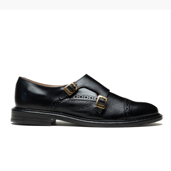 MOD. 3022 | Double-Monk Strap Deer Black | Dama